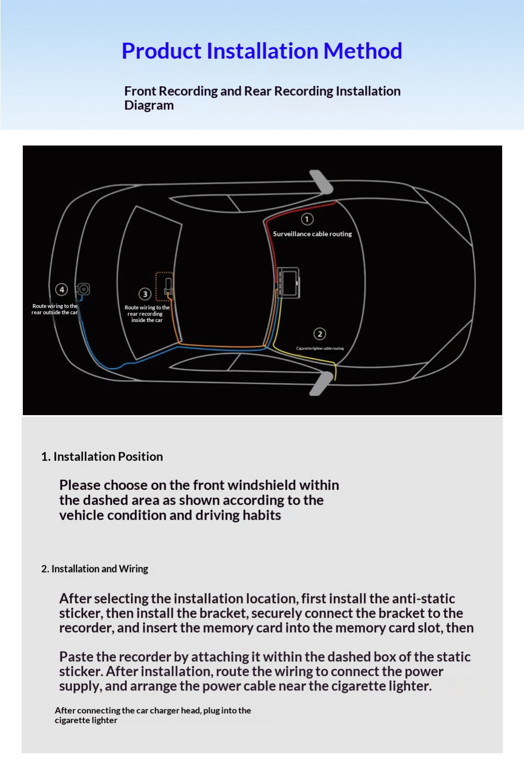 4K Dual Front & Rear Dash Cam, High Definition Car DVR Recorder
