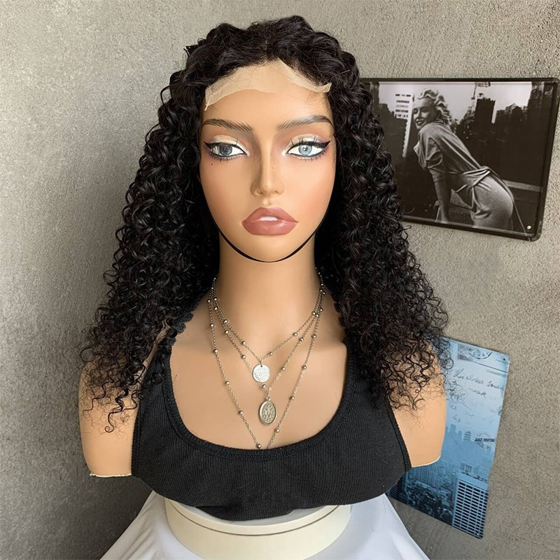 African 4X4 Kinky Curly Blend Hair Lace Wigs