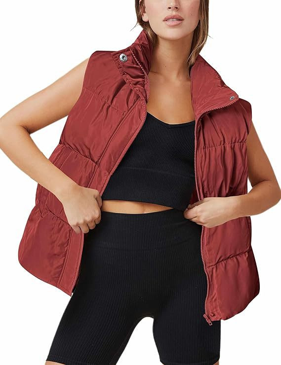Women's Vest Jacket Sleeveless Thermal Zipper Thickened
