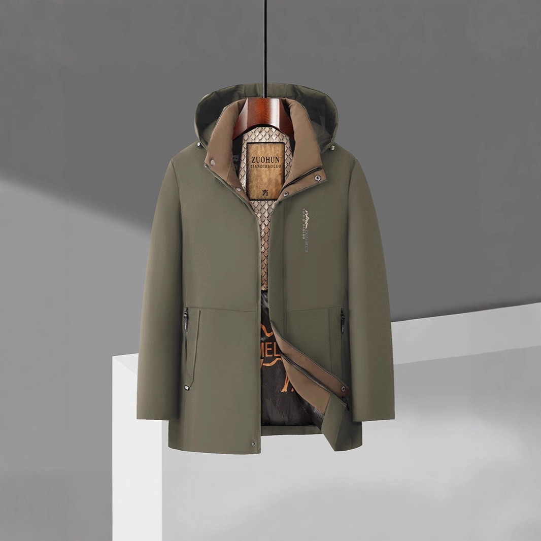 Men's Thermal Cotton Jacket With Detachable Hood