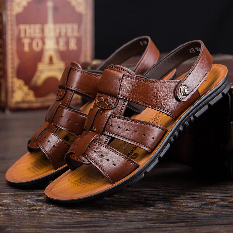 Household slippers Men's slippers breathable leather sandals