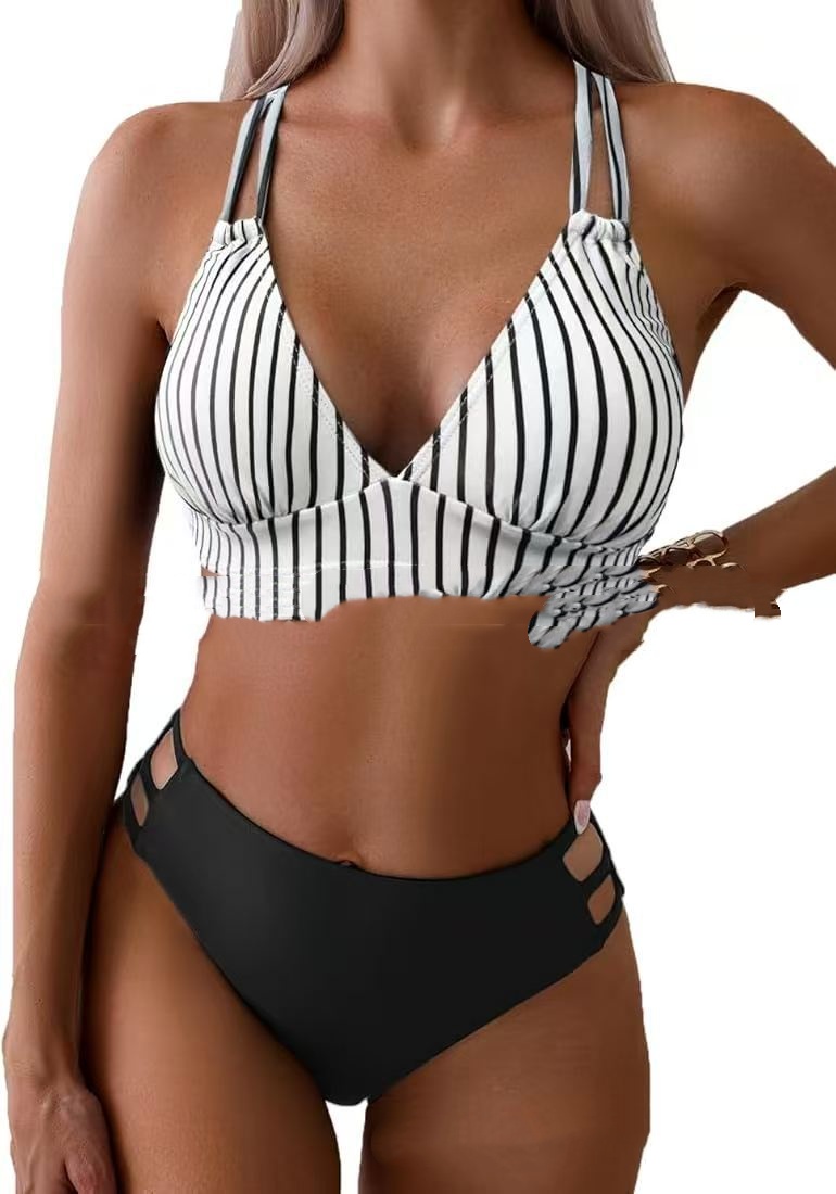 V-neck Halter Bikini Split Swimsuit